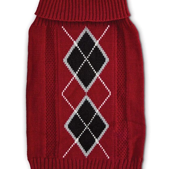 🎉 HP 🎉NEW Red Cable Argyle Sweater - Picture 2 of 5